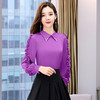 HR WHA028-19翻领衬衫上衣通勤简约花边袖衬衣 商品缩略图2