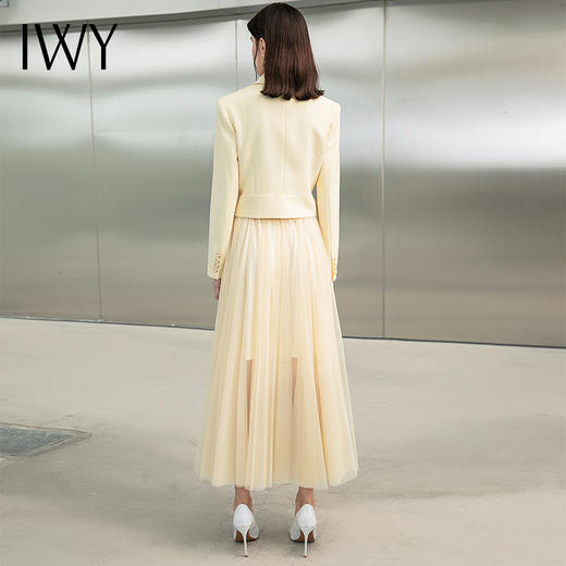 IWY/米色高级感职业套装女长袖套裙薄款西装新款纱裙通勤西服工装223162CS 商品图2