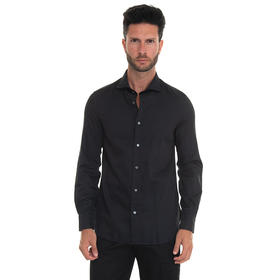 EMPORIO ARMANI 阿玛尼 男士棉质长袖衬衫 黑色 6L1C86 1N8JZ F003