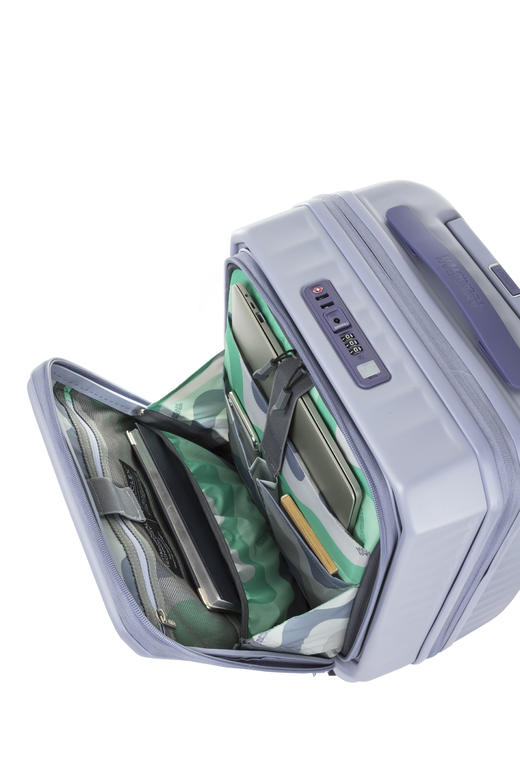 【美旅】胖胖箱 大容量 PC材质  前开口 USB充电口 独立电脑隔层  扩展层 双层防爆拉链 外置拉杆 减震轮滑 侧脚垫挂钩 HJ3 商品图4