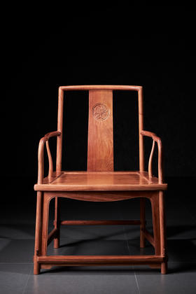 红桥红  家具严选  缅甸花梨（大果紫檀）【王款 大扇形 南官帽椅】