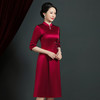 JC-62310醋酸旗袍气质红色婚宴喜婆婆礼服 商品缩略图1