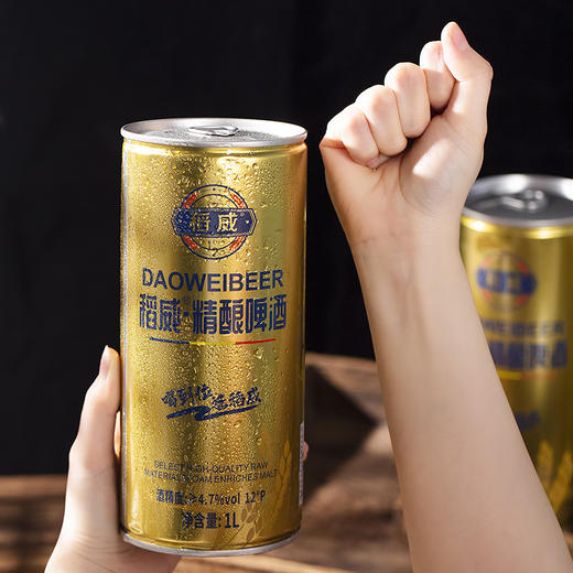 老米优品「慢工精酿」稻威精酿啤酒 24罐装 清新沙爽  顺滑质感 鲜透麦香 回味甘甜 泡沫细腻 易拉罐啤酒 新品大罐1L装 商品图6