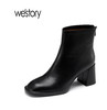 westory秋冬新款女靴短筒时尚靴低跟短靴81881 商品缩略图1