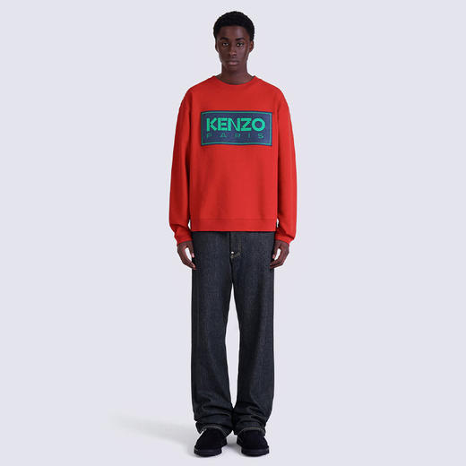 KENZO 高田贤三 男士棉质 KENZO Paris 徽标印花圆领长袖卫衣 红色 FC65 SW416 4ME 21 商品图3