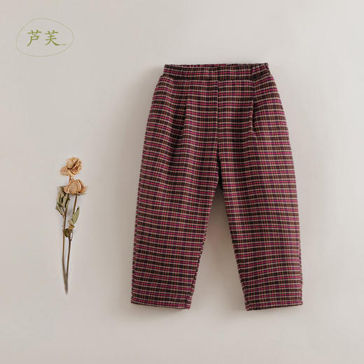 【马克珍妮 芦芙】新款秋装 女童法式格纹呢子萝卜裤221803 商品图1