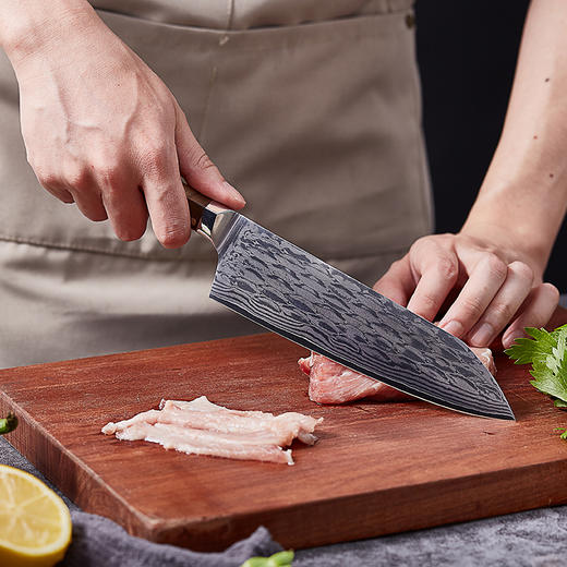 拓 灵珑系列三德刀西式小菜刀37层大马士革不锈钢家用切片刀 商品图2