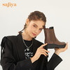 【春节不打烊】Safiya/索菲娅 复古英伦风2022冬季新款切尔西粗跟厚底真皮短靴 SF24116521 商品缩略图3