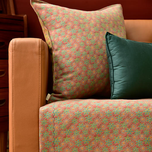 粉绿雏菊系列沙发巾防滑四季通用沙发垫 商品图2