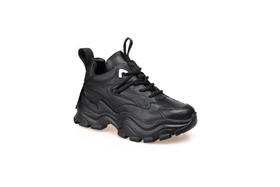 豪麟名鞋奥莱迪嘉女鞋时尚老爹鞋牛皮革DJJGA22WX011黑色  原价1960元