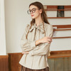 Famecoco范可儿系带领衬衫女秋冬款蝴蝶结衬衣长袖设计感小众F228BA005 商品缩略图3