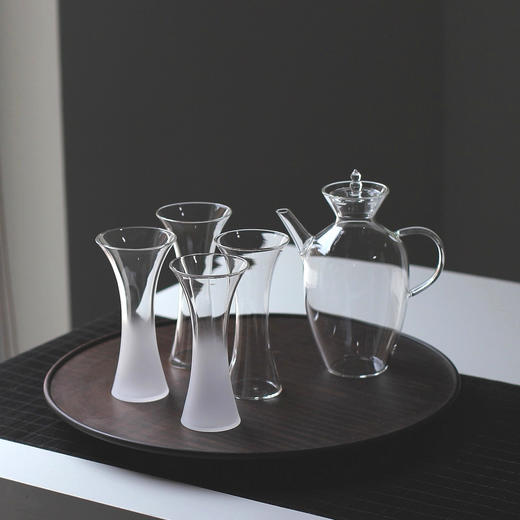 茶家吉橙 玻璃中国樽磨砂透明玻璃器慕宋水注茶器茶杯酒具现小蛮腰杯 商品图0