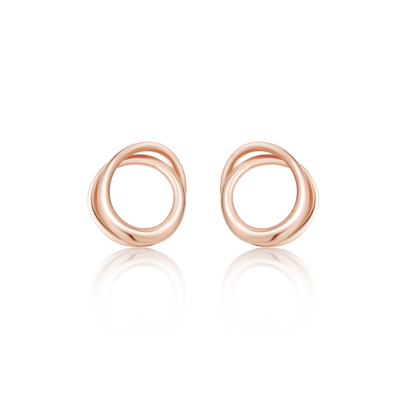 ROSEONLY 玫瑰系列-LOVE ROSE 耳钉耳饰 18K玫瑰金镶红宝镶钻