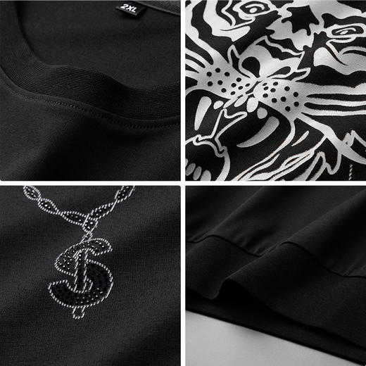 一口价【新款DDA】大依优型大码长袖卫衣圆领套头加肥加大宽松商务休闲秋季上衣男士T恤 商品图4