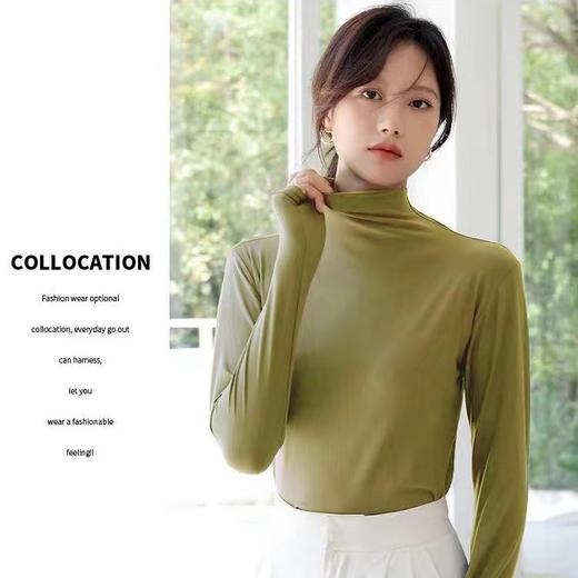 【3件59元！】女款打底衫半高领长袖大方得体 舒服显瘦 亲肤舒适 早秋穿搭 多色可选 舒适保暖 秋冬打底 时尚百搭 商品图8