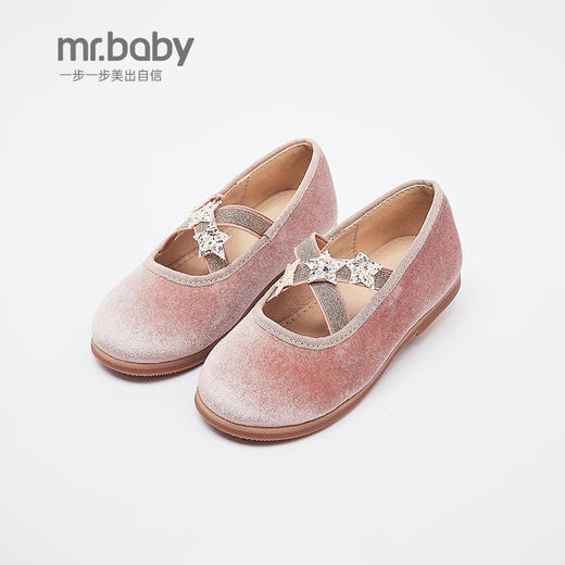 mrbaby童鞋女童单鞋2022年秋季新款公主鞋复古风丝绒休闲防滑皮鞋 商品图4