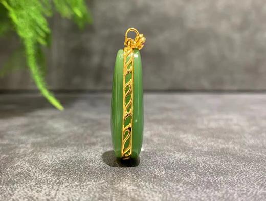 【御珠宫坊】金镶碧玉无事牌吊坠 商品图2