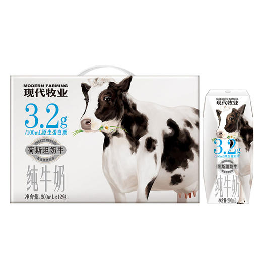 蒙牛现代牧业 纯牛奶 荷斯坦奶牛 200ml*12盒 商品图4