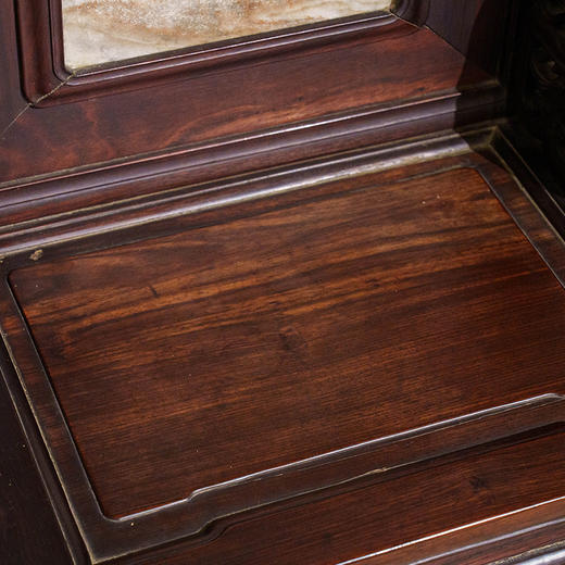 清 红木镶云石背屏椅（一对） 商品图2