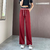 直筒休闲长裤宽松阔腿大码网红弹力高腰系绳裤子 NSM8162 商品缩略图2