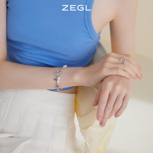 ZEGL浪姐美依礼芽同款气球狗彩色串珠手链女小众碎银子多巴胺饰品 商品图4