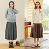 Famecoco范可儿羊毛宽松半身裙女秋冬中长款弹力后腰纯色百褶裙F228HA011 商品缩略图4