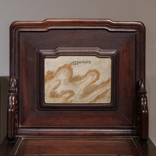 清 红木镶云石背屏椅（一对） 商品图1