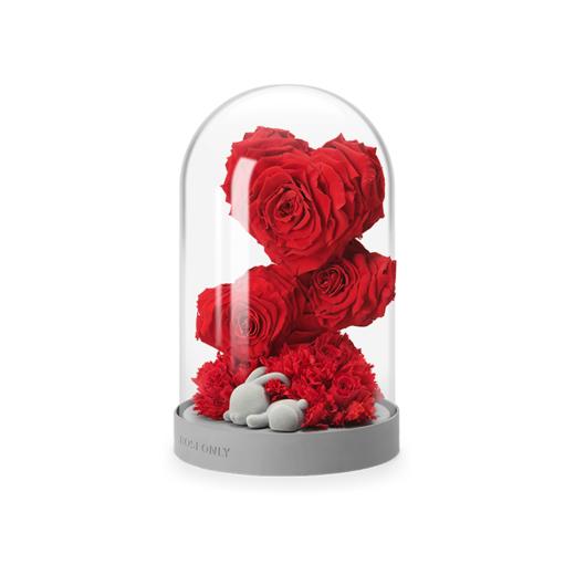 ROSEONLY诺誓  永生玫瑰 水晶之恋  幸福龙 幸福兔 幸福熊 玫瑰花玻璃钟罩礼盒 送女友爱人礼物 商品图2