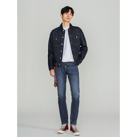 Lee商场同款22秋冬新品男中蓝705标准磨毛牛仔裤LMB100705101-189 商品图2