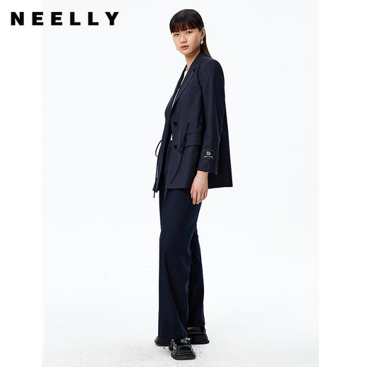 NEELLY纳俪气质条纹西装外套女2022秋季新款时尚高级感宽松上衣N22081W01053 商品图1