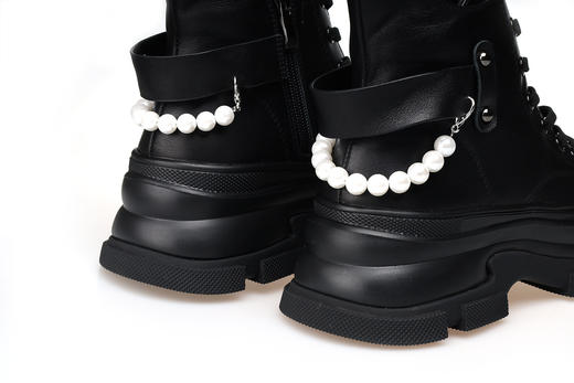 豪麟名鞋奥莱迪嘉女鞋时尚休闲鞋牛皮革帅性马丁靴DJJGA22WX009黑色  原价2460元 商品图2