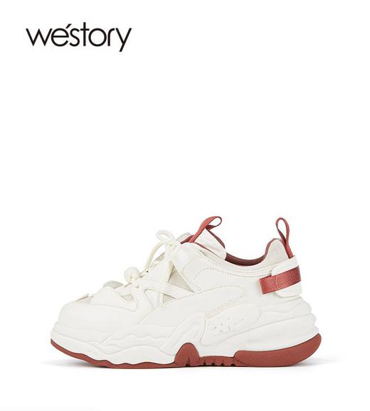 westory厚底撞色复古潮ins休闲鞋22年春秋新款系带老爹鞋女72161 商品图3