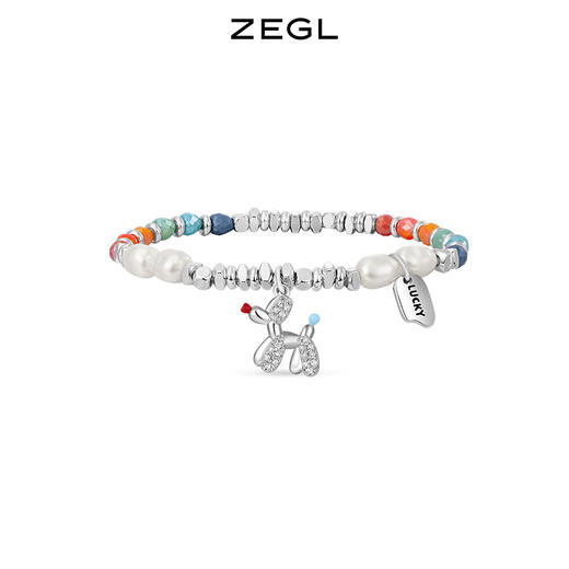ZEGL浪姐美依礼芽同款气球狗彩色串珠手链女小众碎银子多巴胺饰品 商品图1