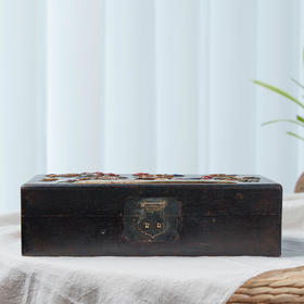 清 紫檀百宝嵌花鸟纹文房盒