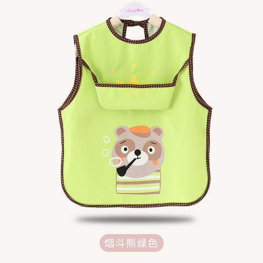 【做轻松妈妈 做干净宝宝】儿童罩衣夏季防水婴幼儿围裙围兜无袖反穿衣宝宝吃饭画画衣带饭兜 商品图9