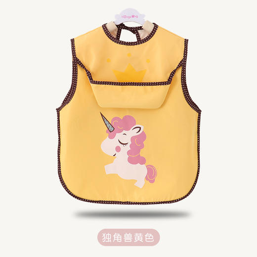 【做轻松妈妈 做干净宝宝】儿童罩衣夏季防水婴幼儿围裙围兜无袖反穿衣宝宝吃饭画画衣带饭兜 商品图5