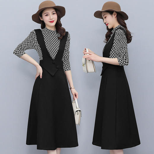 HR WX95539两件套修身显瘦气质时尚背带连衣裙套装 商品图1