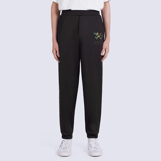 KENZO 高田贤三 男士棉质 Tiger Tail K系列 刺绣徽标休闲运动裤 黑色 FC65 PA790 4IP 99J 商品图1
