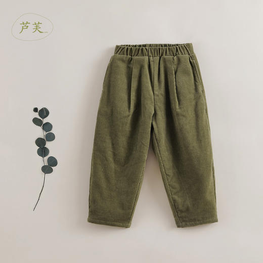 【马克珍妮 芦芙】秋冬新款 女童纯棉灯芯绒加厚棉裤221807 商品图1