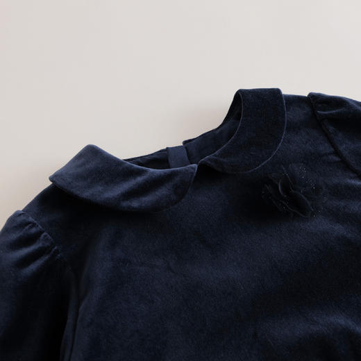 【马克珍妮 芦芙】秋冬新款 女童烫银网纱平绒连衣裙221392 商品图4