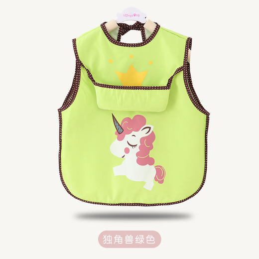 【做轻松妈妈 做干净宝宝】儿童罩衣夏季防水婴幼儿围裙围兜无袖反穿衣宝宝吃饭画画衣带饭兜 商品图6