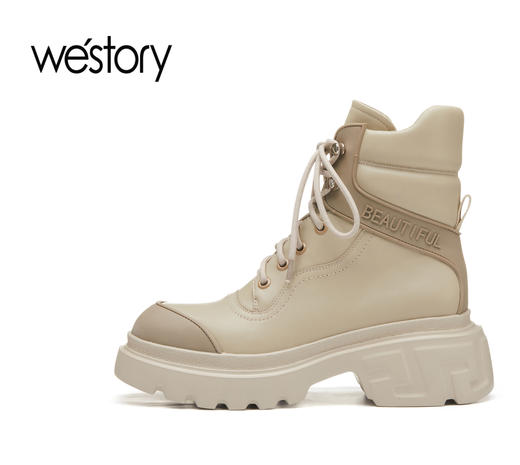 westory22秋冬新款潮酷工装靴马丁靴街头女户外皮靴82211 商品图3