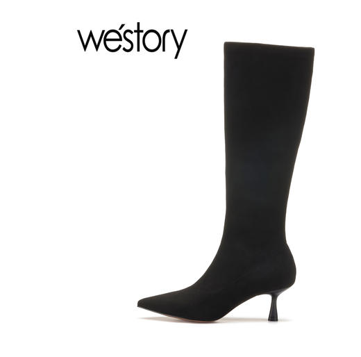 westory秋冬新款女靴时尚高靴女长筒高跟靴82031 商品图2