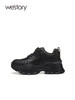 westory2022年秋冬新款厚底百搭圆头系带真皮休闲运动鞋女72931 商品缩略图2