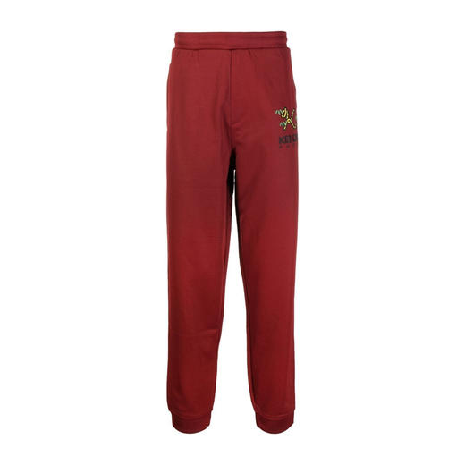 KENZO 高田贤三 男士棉质 Tiger Tail K系列 刺绣徽标休闲运动裤 枣红色 FC65 PA790 4IP 23 商品图0