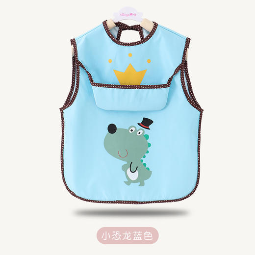 【做轻松妈妈 做干净宝宝】儿童罩衣夏季防水婴幼儿围裙围兜无袖反穿衣宝宝吃饭画画衣带饭兜 商品图7
