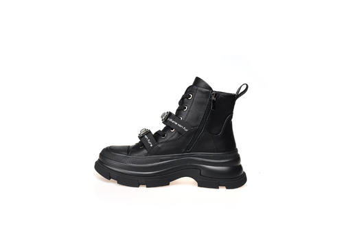 豪麟名鞋奥莱迪嘉女鞋时尚休闲鞋牛皮革帅性马丁靴DJJGA22WX010黑色  原价2460元 商品图1