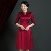 JC-62310醋酸旗袍气质红色婚宴喜婆婆礼服 商品缩略图3