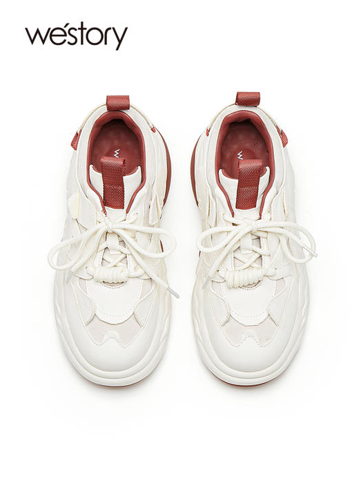 westory厚底撞色复古潮ins休闲鞋22年春秋新款系带老爹鞋女72161 商品图2