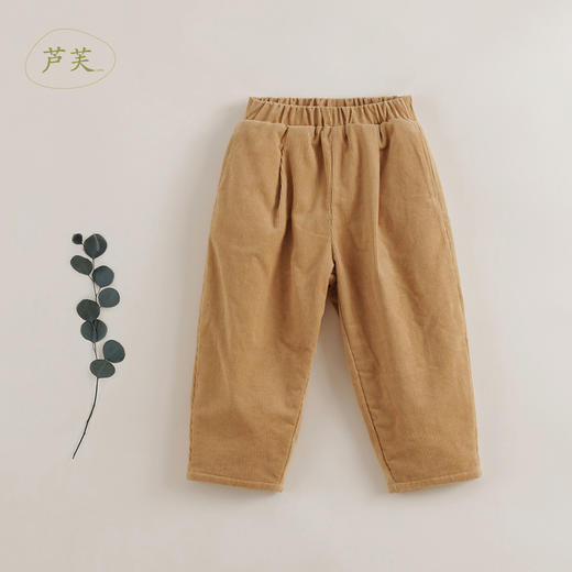 【马克珍妮 芦芙】秋冬新款 女童纯棉灯芯绒加厚棉裤221807 商品图0